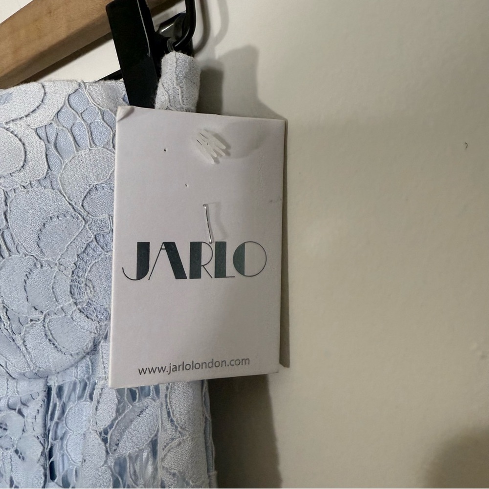 NWT Jarlo Cleo Blue Lace Strapless Formal Dress Size 2 - Picture 4 of 6